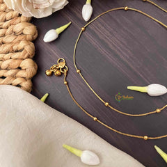 Vriksham Simple Daily Ware Golden Dot Chain Anklet-G21248