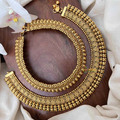 Vriksham Broad  Bridal Gold Look Floral Nakshi Style Anklet-G21238