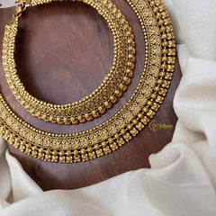 Vriksham Broad  Bridal Gold Look Floral Nakshi Style Anklet-G21238