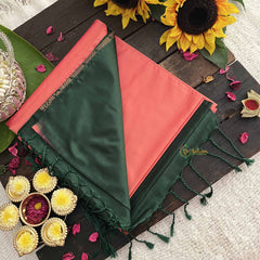 Vriksham Pitch With Green Pallu Soft Silk Saree-VS4864