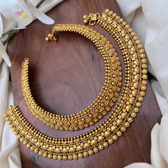 Vriksham Bridal Antique Gold Look Floral Design Anklet-G21235