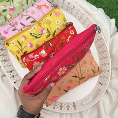 Return Gift Hand Bags-Rajasthani Bandhani Purse With Thread Work-6 Pieces Set-RG298