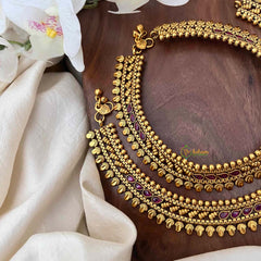 Vriksham Premium 4 Red Pear Bridal Gold Look  Anklet-G21239