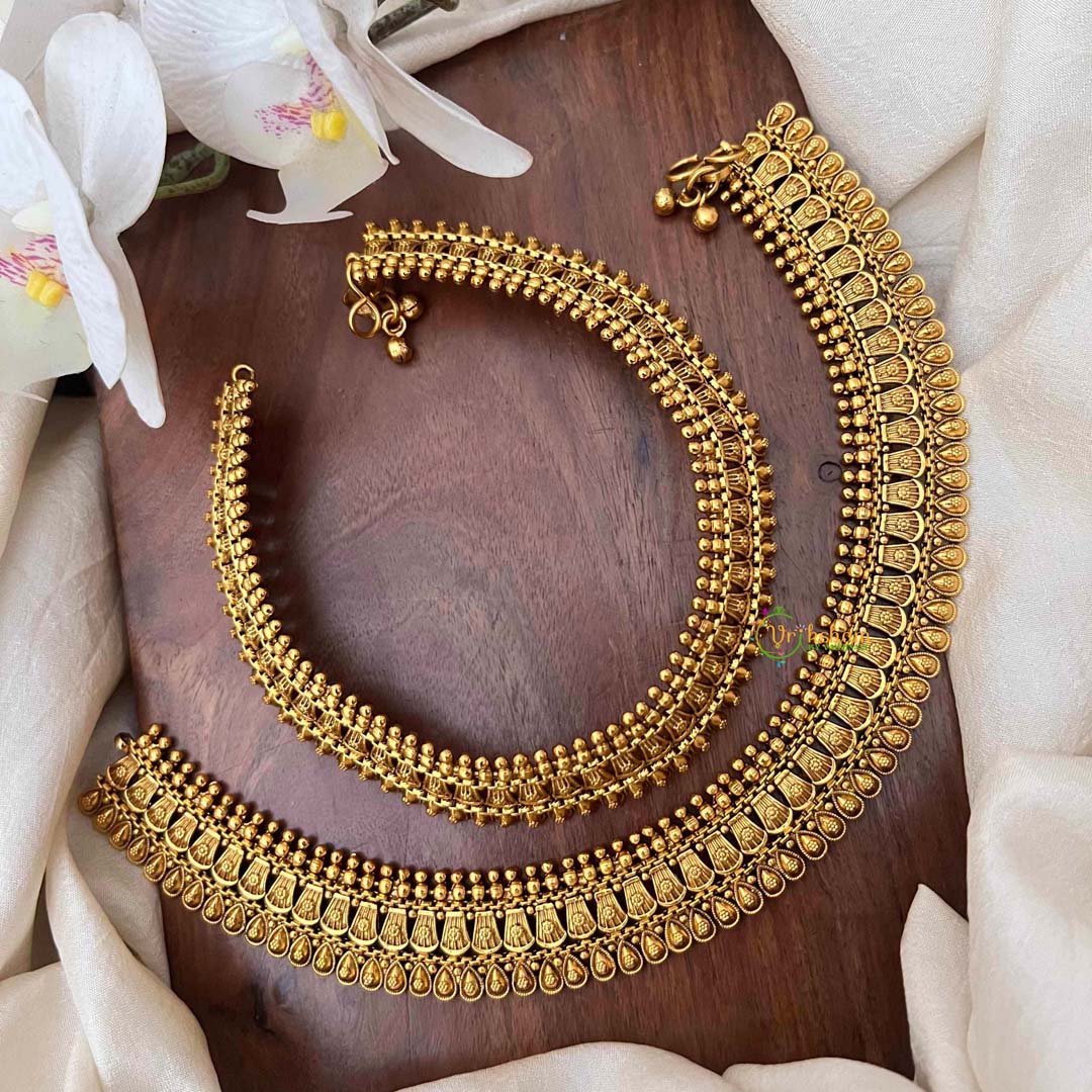 Vriksham Classic Bridal Gold Look Pear Style Anklet-G21236