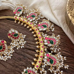 Premium Jadau Kundan Peacock Guttapusalu-Rice Pearl-J2278