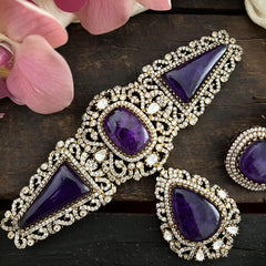 Unique Victorian Diamond Choker -Purple-VV1467