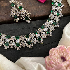 Elegant Victorian Diamond Choker -Green-VV1415