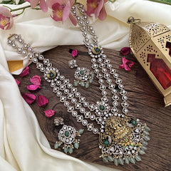 Layered Lakshmi Victorian Diamond Neckpiece -Green -VV1888