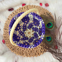 Vriksham Handmade Purple and Cream Plastic Wire With Woven Handle Basket Bag-KRG2171