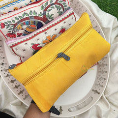 Return Gift Hand Bags-Ethnic Printed Canvas Pouches-6 Pieces Set-RG302