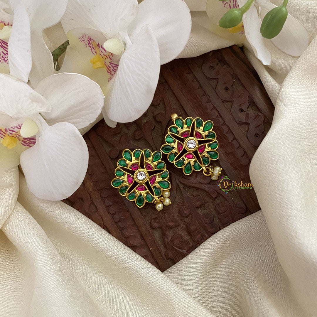 Vriksham Floral Maharashtrian Style Press Bugadi-Red Green-Pearl-J2725