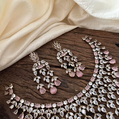 Stylish Victorian Diamond Choker-Baby Pink-VV1472