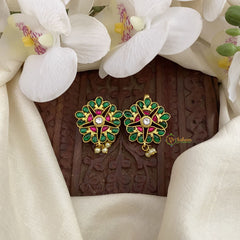 Vriksham Floral Maharashtrian Style Press Bugadi-Red Green-Pearl-J2725