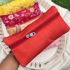 Return Gift Hand Bags-Floral Design With Thread Work Pouches-6 Pieces Set-RG303