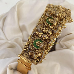 Vriksham Elegant Lakshmi Bridal Hipbelt-Gold Bead-Green-G15782