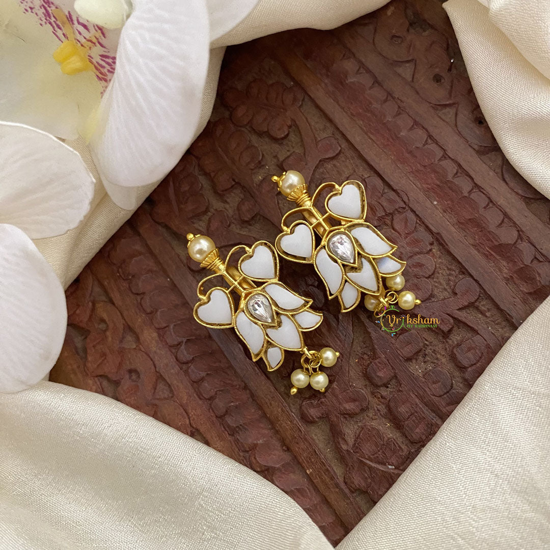 Vriksham Lotus Maharashtrian Style Press Bugadi-White-Pearl-J2724