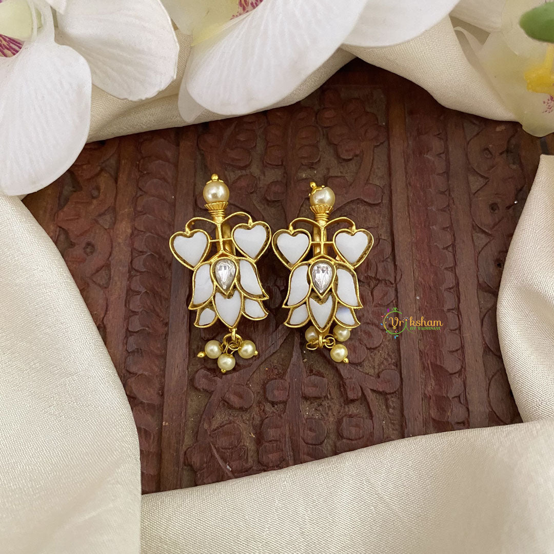 Vriksham Lotus Maharashtrian Style Press Bugadi-White-Pearl-J2724