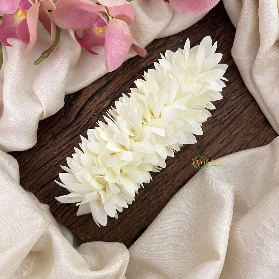 Vriksham Artificial  Pichi Poo Hair Clip-White-HF-H1044