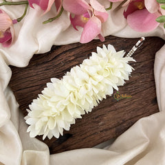 Vriksham Artificial  Pichi Poo Hair Clip-White-HF-H1044