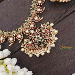Vriksham Elegant Peacock Pendant With Maanga Long Haram-Pearl-G19149