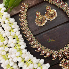 Vriksham Elegant Peacock Pendant With Maanga Long Haram-Pearl-G19149