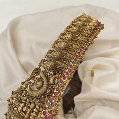 Vriksham Premium Lakshmi With Peacock Bridal Hipbelt-Gold Bead-G15779