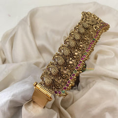 Vriksham Premium Lakshmi With Peacock Bridal Hipbelt-Gold Bead-G15779