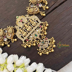 Vriksham Premium AD Stone Lakshmi Haram-Gold Bead-G21252