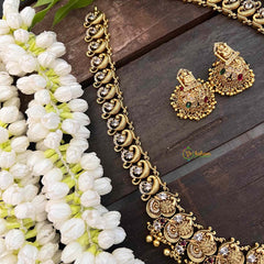 Vriksham Premium AD Stone Lakshmi Haram-Gold Bead-G21252