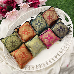 Return Gift Hand Bags-Traditional Indian Mani Pouches-6 Pieces Set-RG306