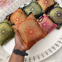 Return Gift Hand Bags-Traditional Indian Mani Pouches-6 Pieces Set-RG306