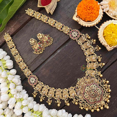 Vriksham Designer Floral Pendant Haram-Gold Bead-G21250