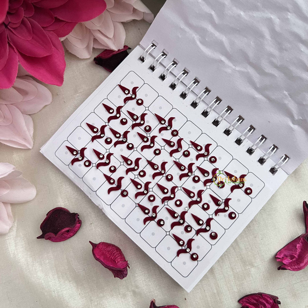 Vriksham Classic Short Tilak White Stone Bindi Book-BB322