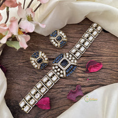 Precious Victorian Diamond High Neck Choker-Blue-VV1893