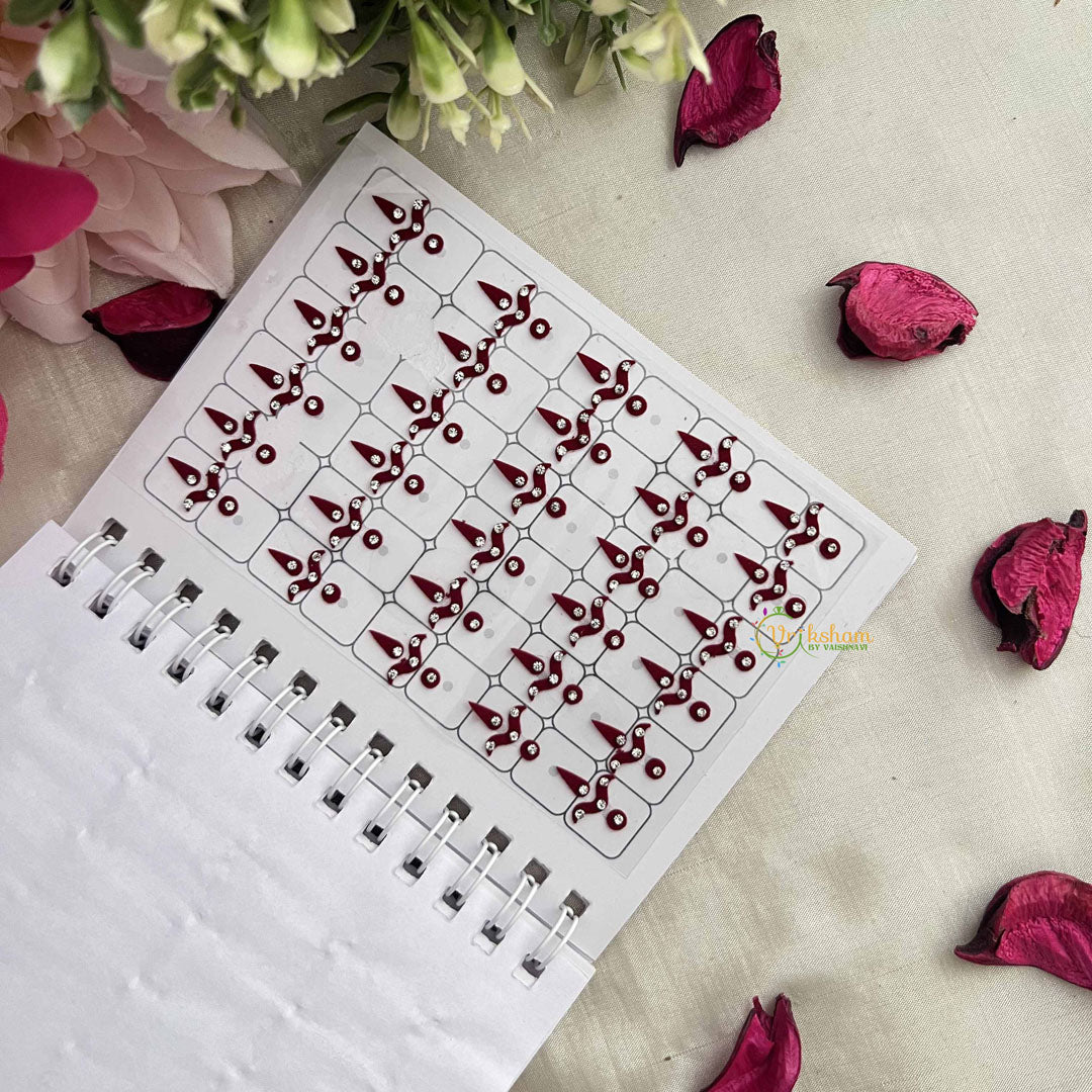 Vriksham Classic Plain Tilak White Stone Bindi Book-BB319