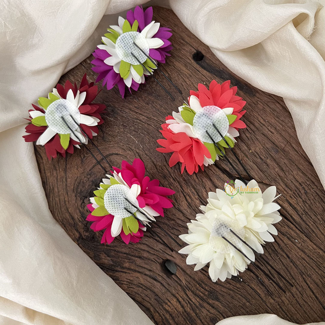 Vriksham Artificial Flower Multi Color 5 Set U-Pin Hair Clip-HF-H1128