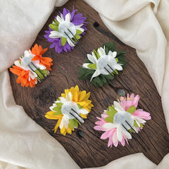 Vriksham Artificial Flower Multi Color 5 Set U-Pin Hair Clip-HF-H1129