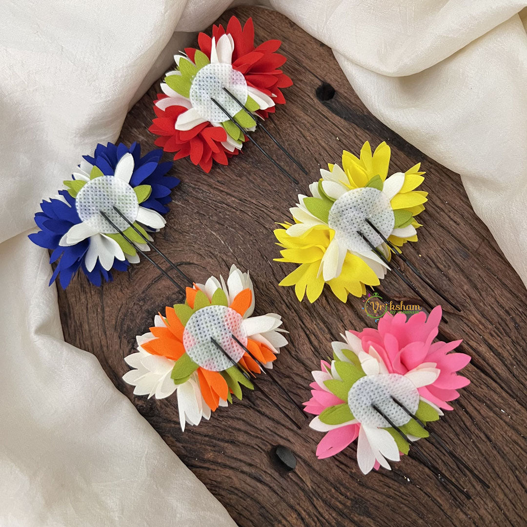 Vriksham Artificial Flower Multi Color 5 Set U-Pin Hair Clip-HF-H1130