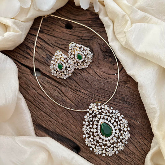 Premium American Diamond Hasli-Green-Tilak-G14054