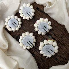 Vriksham Artificial Rose Flower With Jasmine 5 Pieces Hair Pin-HF-H1112