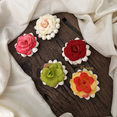 Vriksham Artificial Rose Flower With Jasmine 5 Pieces Hair Pin-HF-H1111