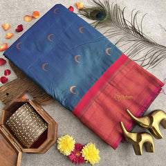 Turquoise Chandrakor Paithani Soft Silk Saree-VS4109