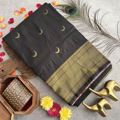 Black Chandrakor Paithani Soft Silk Saree-VS4103