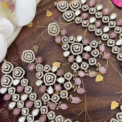 Precious 2 White & Pastel Pink Layered  Victorian Diamond - VV1357