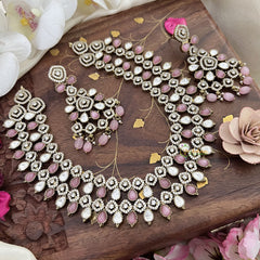 Precious 2 White & Pastel Pink Layered  Victorian Diamond - VV1357