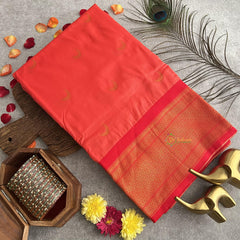 Peach Chandrakor Paithani Soft Silk Saree-VS4106