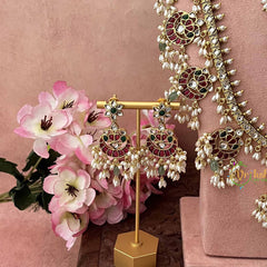 Vriksham Unique Dual Peacock Guttapusalu Rice Pearls Bridal Set-G20765