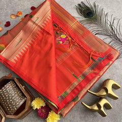 Red All Over Minakari Work Paithani Saree-VS4122