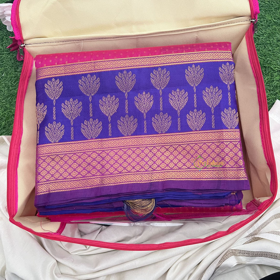 Return Gift Durable Jute With Folk Art Print Saree Organizer-RG333