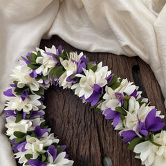 Vriksham  Artificial Two  Flowers Combination Gajra For Hair Bun-Lavender White-HF-H1003